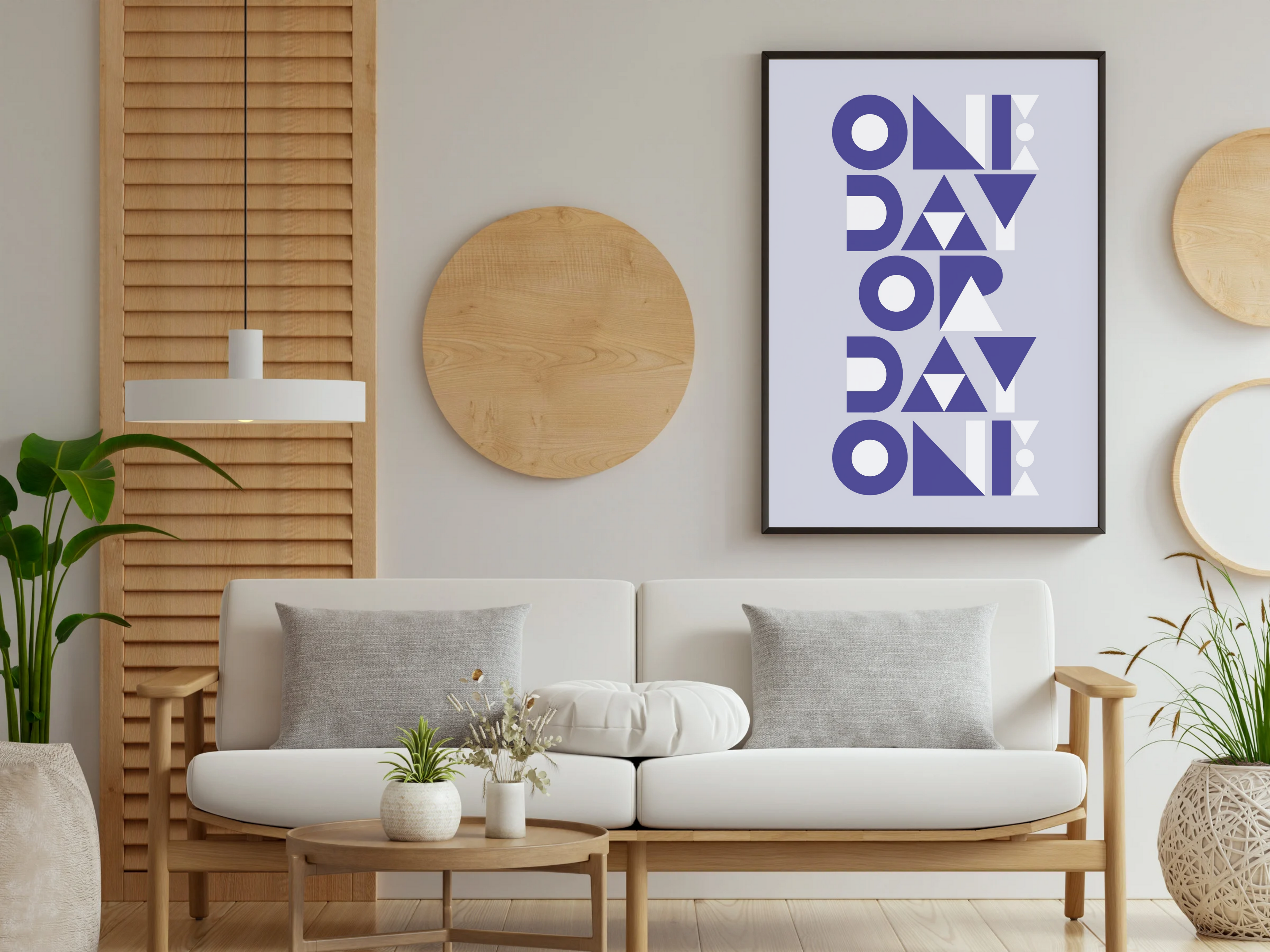 One Day or Day One – Minimalist Motivational Quote Wall Art | Digital Download