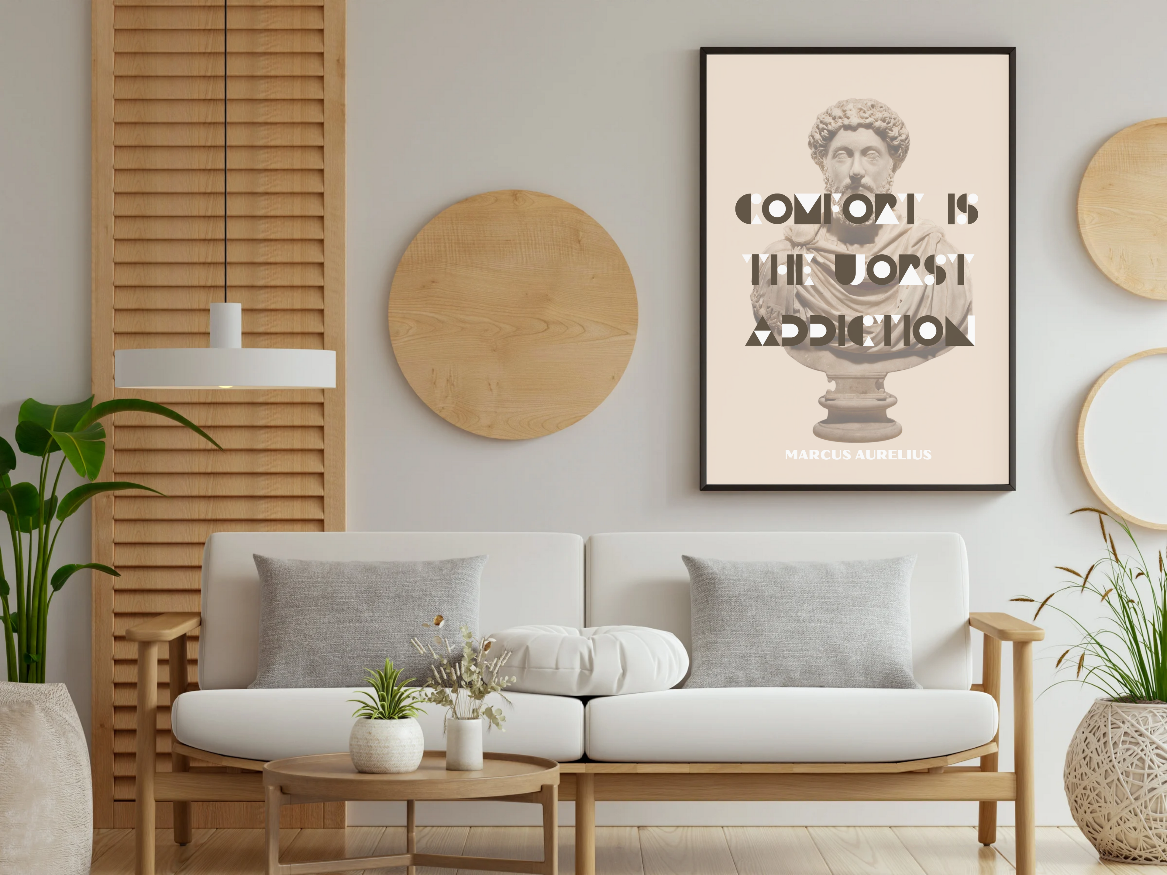 Comfort is the worst addiction - Marcus Aurelius Quote Wall Art | Digital Download
