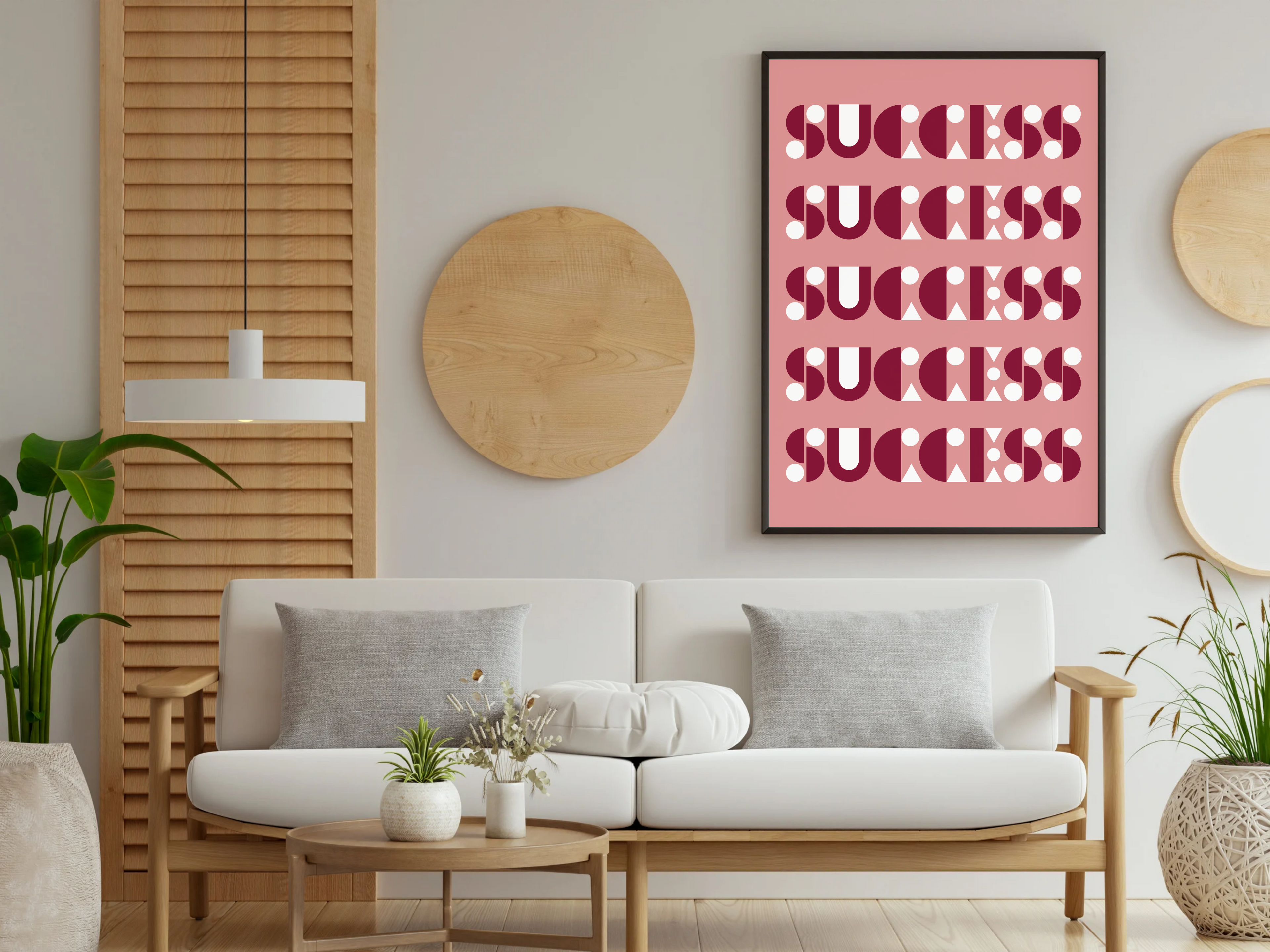 Minimalist Success Poster – Aesthetic Typography Wall Art | Digital Download