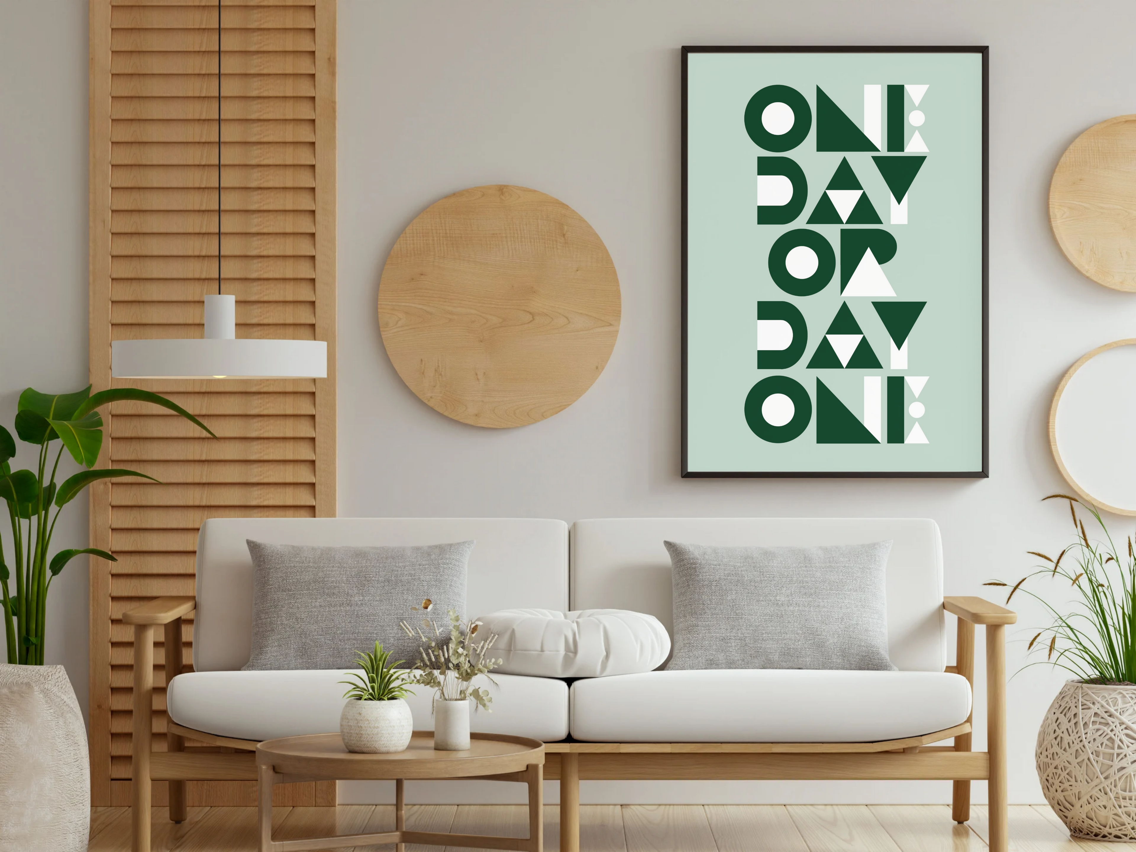 One Day or Day One – Minimalist Motivational Quote Wall Art | Digital Download