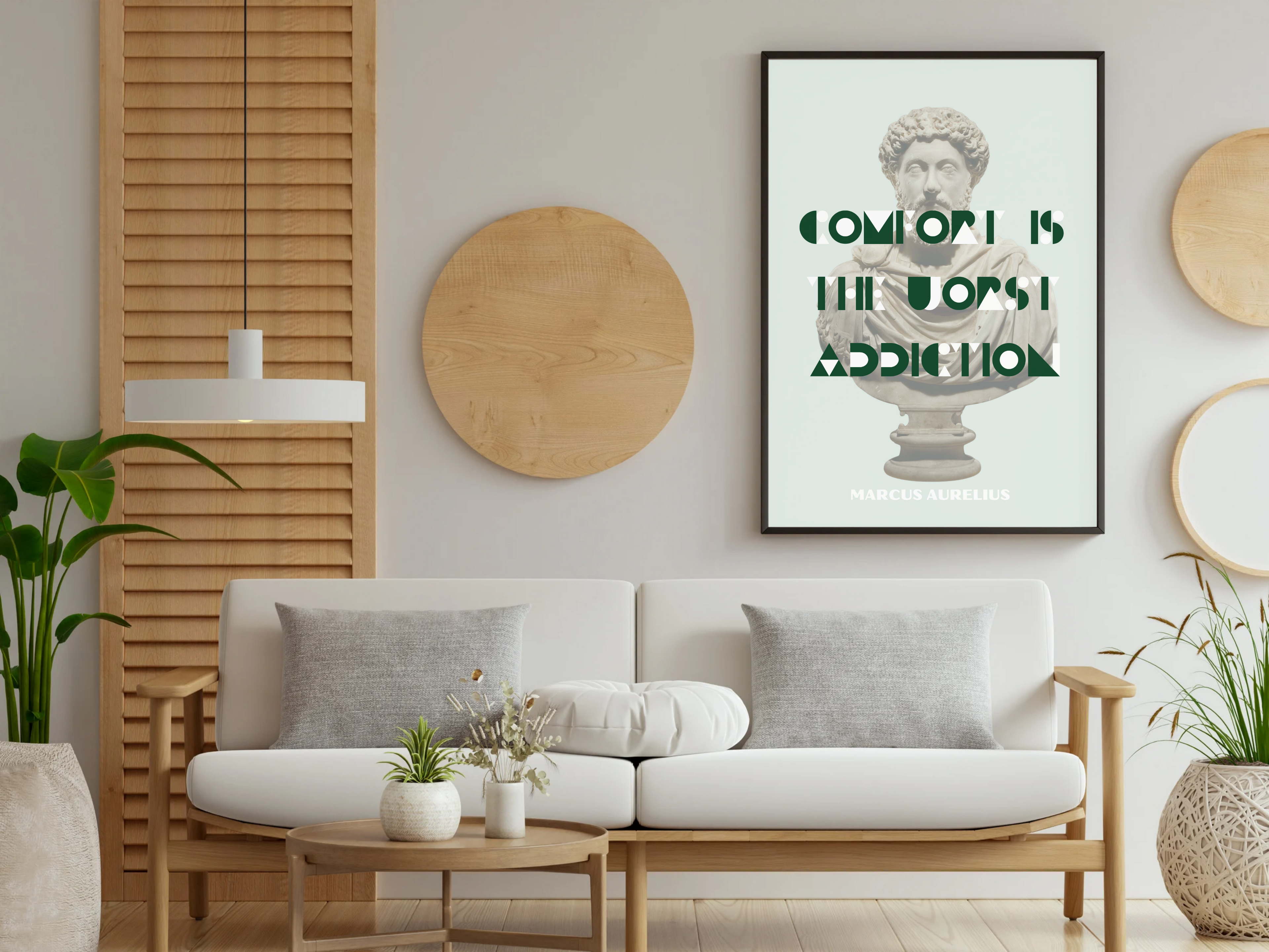 Comfort is the worst addiction - Marcus Aurelius Quote Wall Art | Digital Download